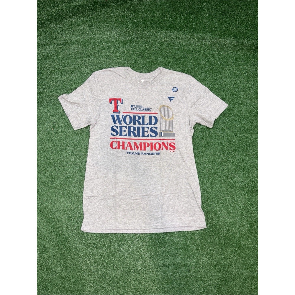 Texas Rangers Men's 2023 World Series Champions Locker Room T-Shirt  Gray Medium